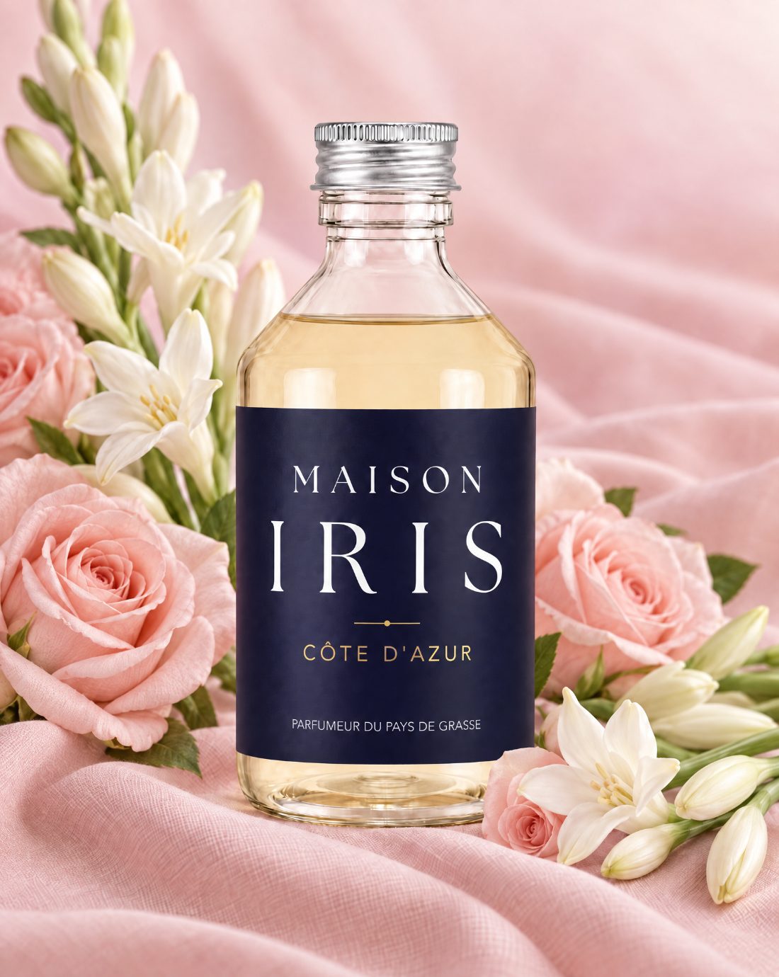 Recharge diffuseur 250 ml Maison Iris « Soirée dorée à Èze » — Rose d’Orient